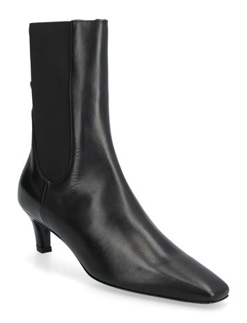 Toteme Leather Mid-Heel Boots - Black - 38