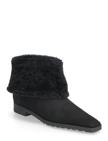 TOTEME Fold-Down Shearling Boots - Black - 41