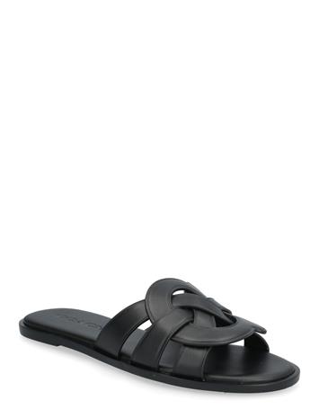 Coach Lena Leather Slide Sandal - Black - 40.5