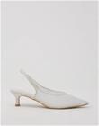 Nelly - Valkoinen - Lace V-Shape Slingback