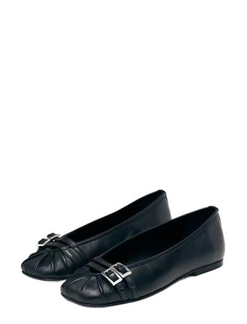ALOHAS Cendana Leather Ballet Flats - Black - 41