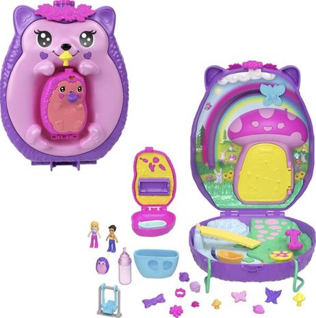 Wearable Hedgehog Mom & Baby Compact Polly Pocket