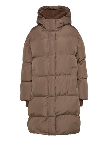 Closed Puffer Coat Jackets & Coats - Brown - M – kuva 1/3