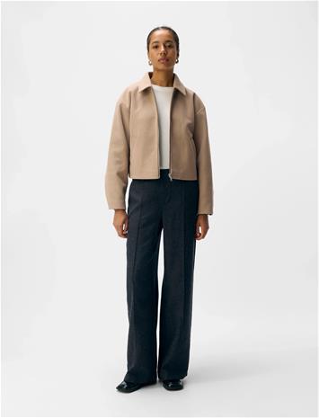 Object Objpolly L/S Short Jacket Noos Outerwear Jackets Light-summer Jacket Beige Object