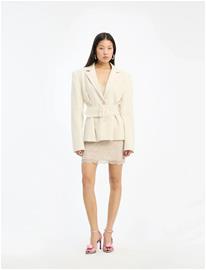 ROTATE Birger Christensen Linen Suiting Blazer - Cream - 42