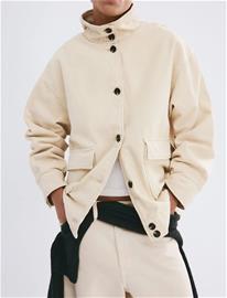 Mango Denim Parka With A Stand-Up Collar - Beige - XL