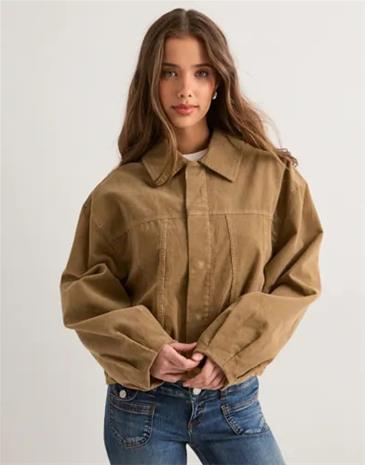 Pieces - Ruskea - Pcbabett Corderoy Denim Bomber