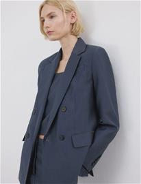 Mango Straight-Fit Lyocell Suit Jacket - Blue - XL