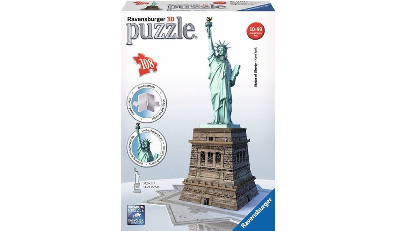 3D-palapeli Vapaudenpatsas Ravensburger, 125845, 108 palaa