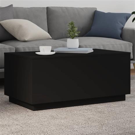 vidaXL Sohvapöytä LED-valoilla musta 90x50x40 cm – kuva 3/4