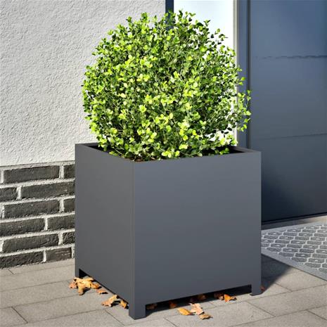 vidaXL Puutarhakukkalaatikko antrasiitti 50x50x50 cm teräs