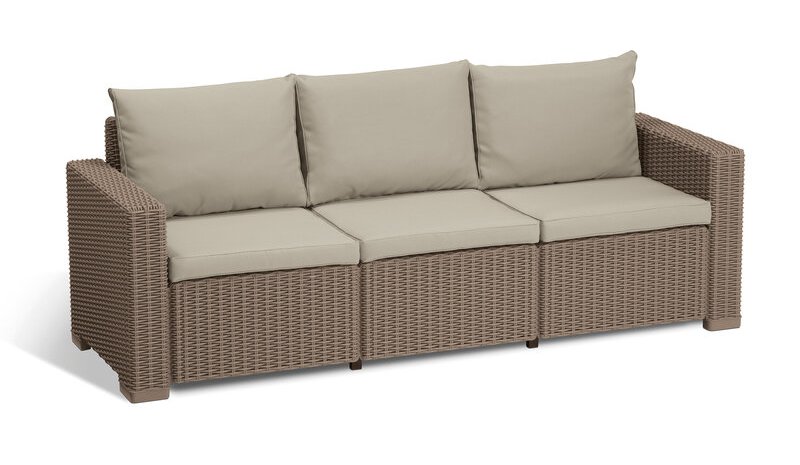 Puutarhasohva California, 3 istuttava, beige – kuva 1/1