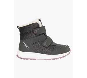 Viking Equip Glitter 2V WP Talvikengät, Charcoal/Dusty Pink, 29