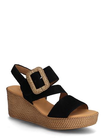 Gabor Wedge Sandal - Black - 42