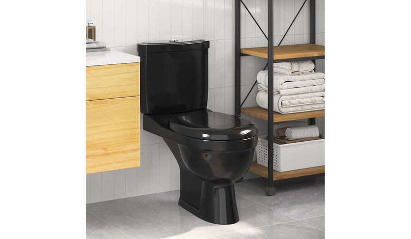 vidaXL WC-istuin Vesisäiliöllä musta – kuva 1/1