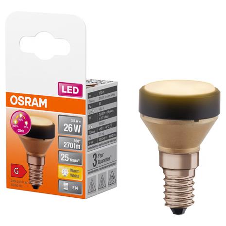 Osram LED Flat E14 3,5 W, lämmin valkoinen, ultrakompakti