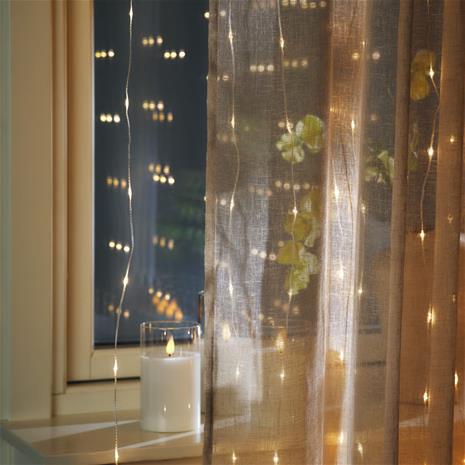 LED-valoverho 1x2 m läpinäkyvä ulos ja sisälle