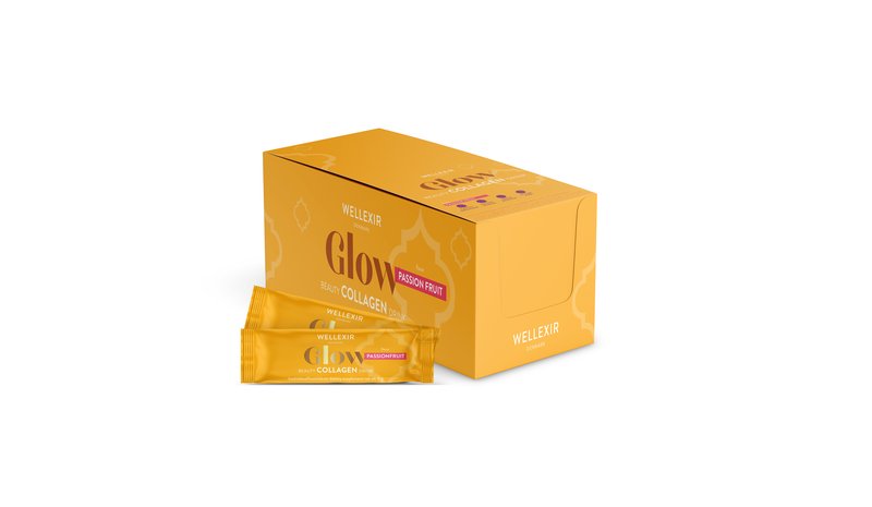 Wellexir Glow Beauty Collagen Drink Passion Fruit 6 g 50 stk.