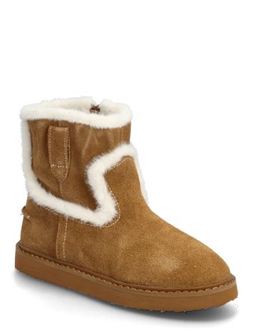 Mango Fur-Effect Suede Ankle Boots Talvisaappaat Brown Mango