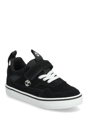 Timberland Stone Jump Low Hook & Loop Sneaker Black Suede - Black - 30
