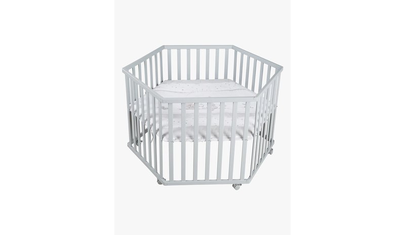 Roba Hexagon Leikkikehä + Pyörät, Star Magic Taupe