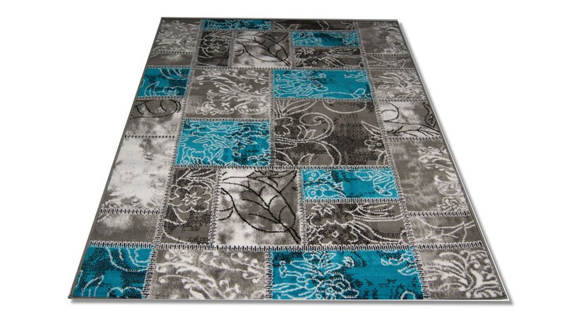 Matto harmaa / turkoosi 80x150cm, Matot