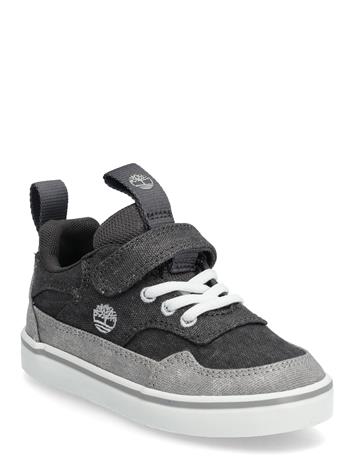 Timberland Stone Jump Low Hook & Loop Sneaker Dark Grey Canvas - Grey - 27