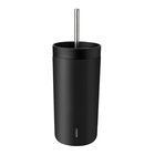 Stelton Stelton To Go Sip Vacuum Insulated Cup With Straw 0.4 L. Soft Black Home Tableware Cups & Mugs Thermal Cups Black Stelton