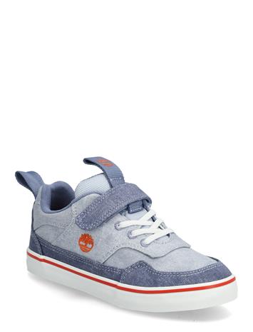 Timberland Stone Jump Low Hook & Loop Sneaker Lt Blue Canvas - Blue - 50