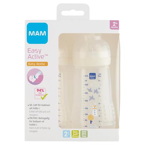 Pullo Mam Easy Active, 2+ kk, 270 ml, 2 kpl.