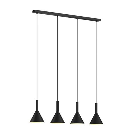 Arcchio Tadej -riippuvalo 4-lamp., musta-valk.