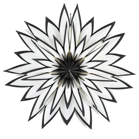 Paperitähti valkoinen ja musta, 60 cm – kuva 5/6