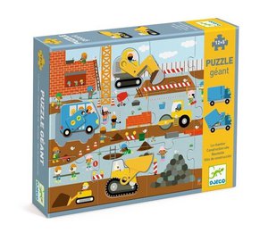 Djeco Puzzle Géant palapeli rakennustyömaalla, DJ07167, 17 palaa