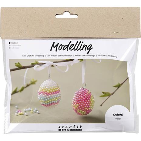 Creativ Company Mini Hobby Set Modeling Egg with Beads 2 pcs.