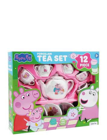 Gurli Gris Peppa Pig - 12 Pcs Porcelain Tea Set Toys Toy Kitchen & Accessories Coffee & Tea Sets Pink Gurli Gris