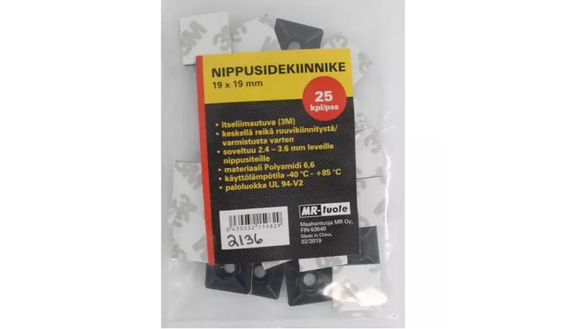 Nippusidekiinnike 19x19 mm 3m, 25 kpl – kuva 1/2