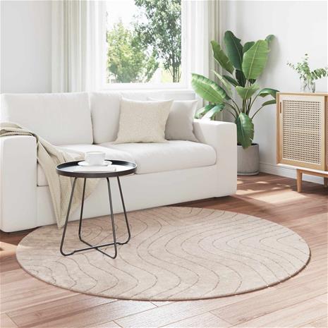 vidaXL Alue matot Pyöreä PALMERAS Beige Ø 120 CM Polyesteri