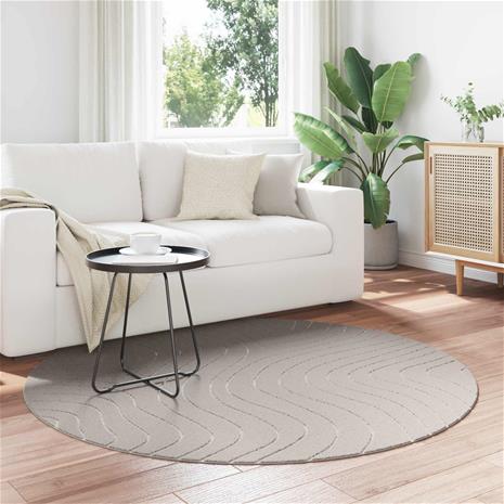 vidaXL Alue matot Pyöreä PALMERAS Kerma Ø 120 CM Polyesteri