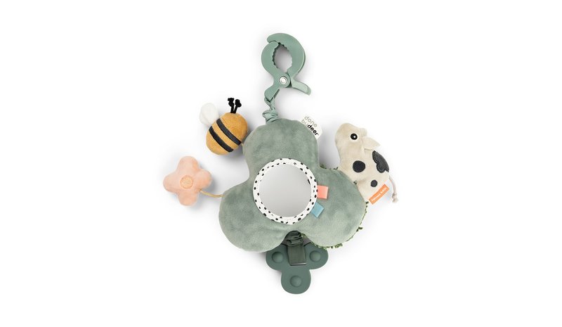 Done by Deer - Activity mirror w/clip Tiny farm Green (4263113)