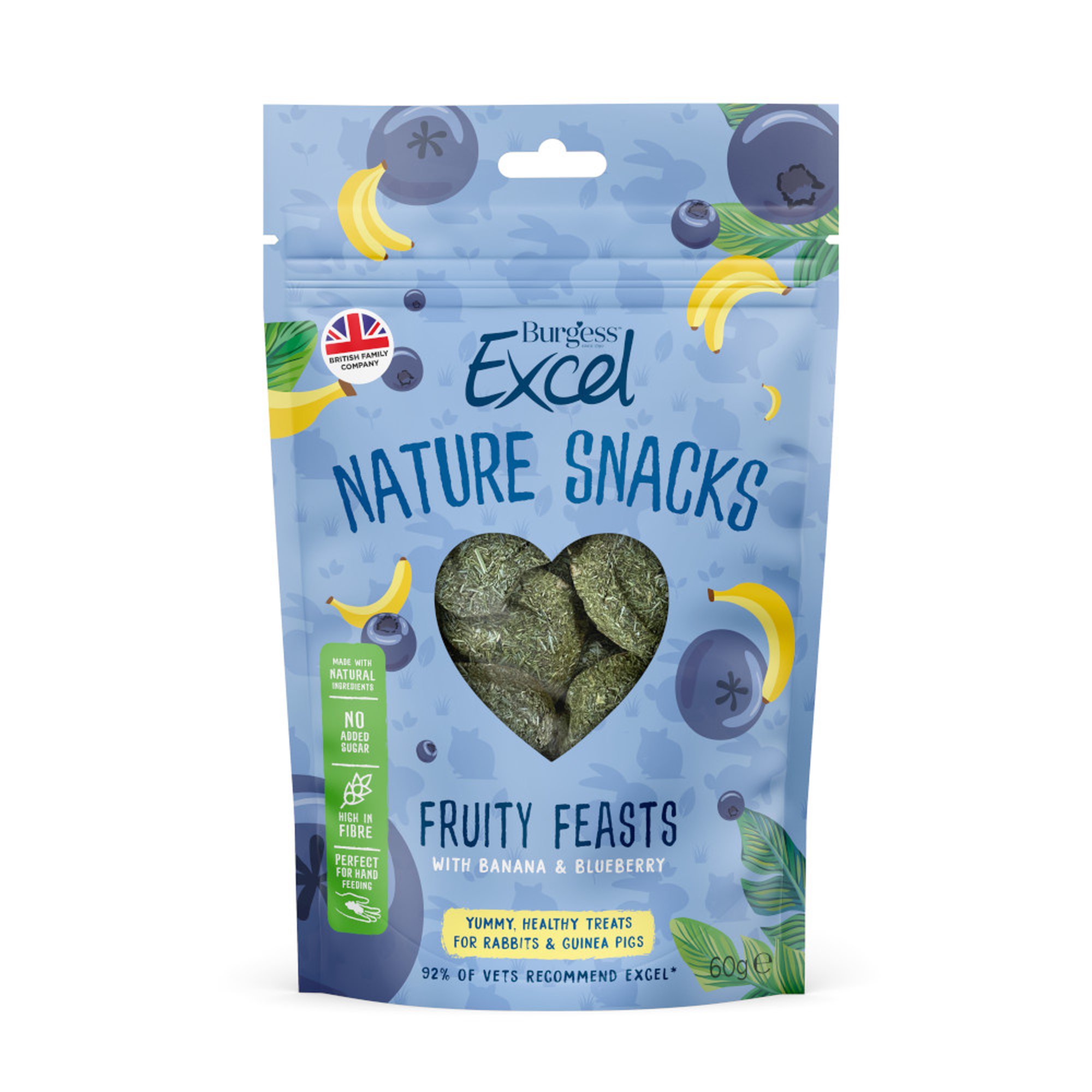 60g Nature Snacks Fruity Feasts Burgess Excel pieneläinten ruoka