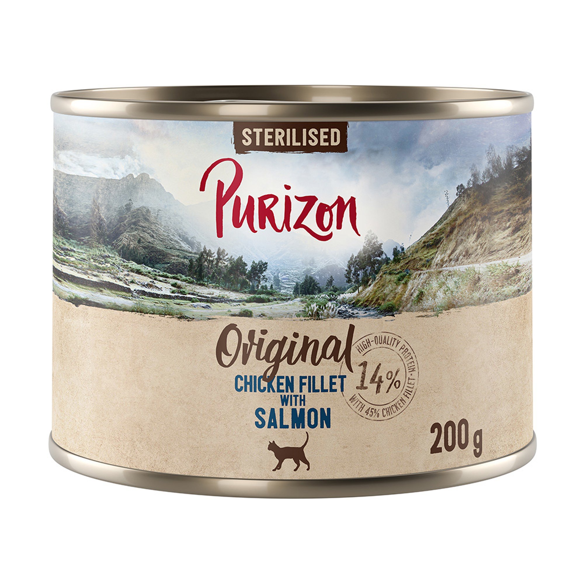 6x 200g Adult Sterilised kanafilee & lohi Purizon kissan märkäruoka