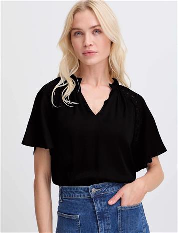 b.young Byhacca Blouse - Tops Blouses Short-sleeved Blue B.young
