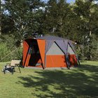 vidaXL Mökki teltta katolla Harmaa ja oranssi 425 x 396 x 222 cm