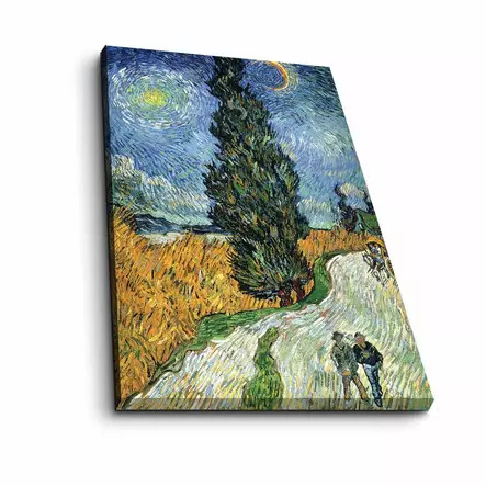 Taulu Estrada com cipreste e estrela (Vincent Van Gogh)