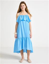 Lindex Dress With Flounces - Blue - 164