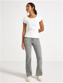 Lindex Freja Flared Leg Jeans With Decorated Back Pockets - Grey - 158