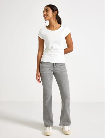 Lindex Freja Flared Leg Jeans With Decorated Back Pockets - Grey - 158