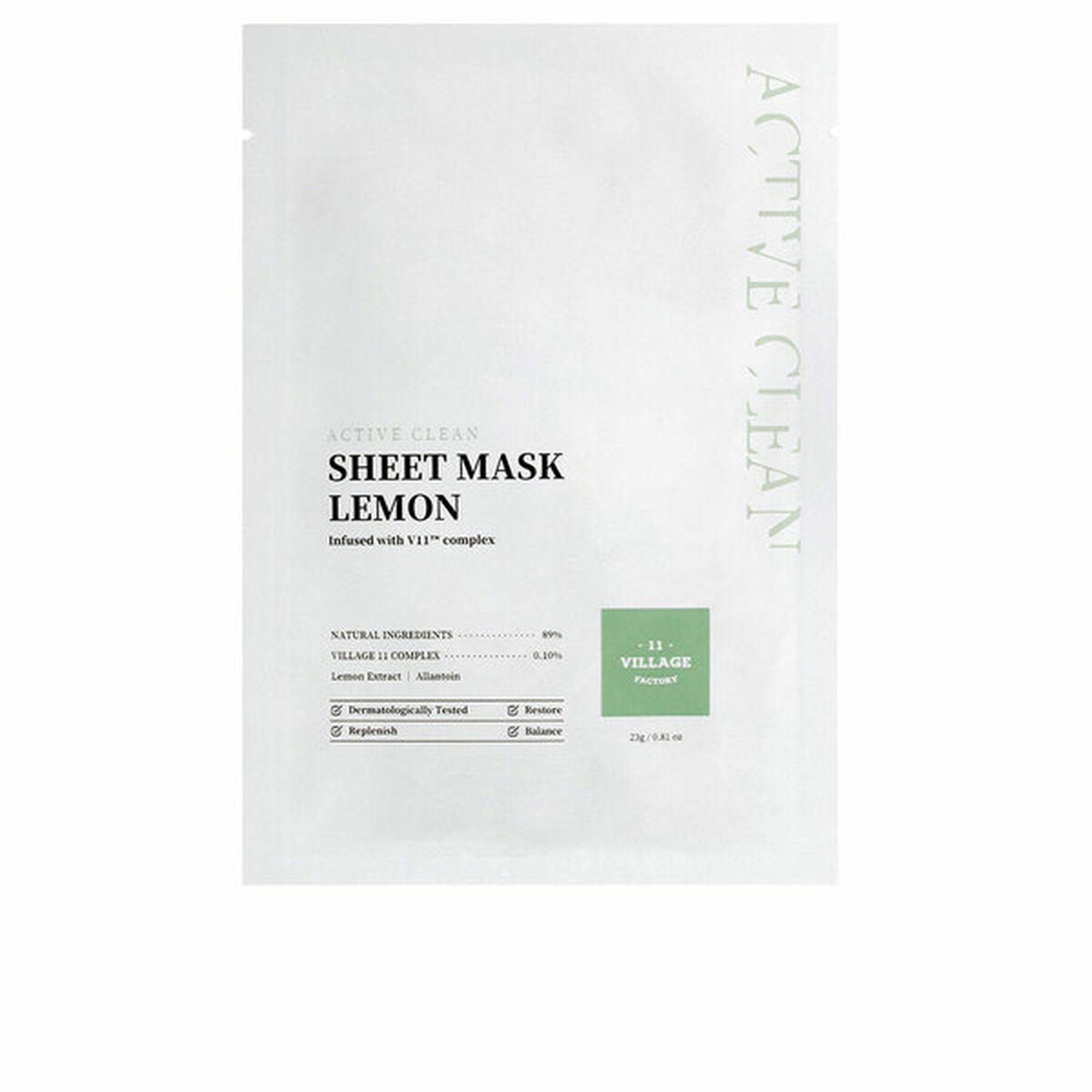 Village 11 Factory Active Clean Sheet Mask Lemon - 23 g / 1 sheet