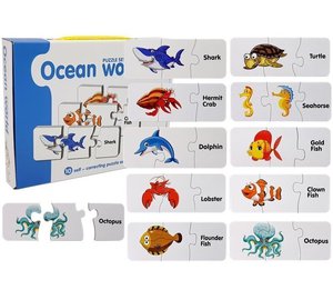 Opettava palapeli Ocean World, englanniksi, 10 yhdistelmää