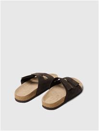 Selected Slhbastian Suede Strap Slider B - Black - 45